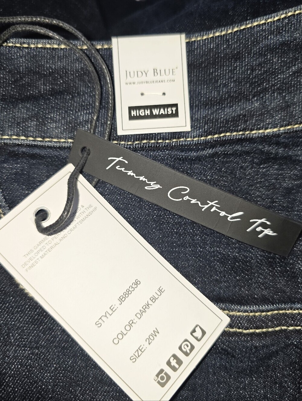 Judy Blue Dark Indigo Skinny Jeans - Picture 5 of 8